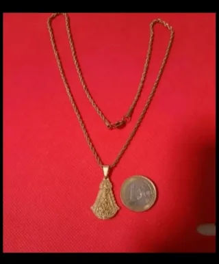 28x18mm COLGANTE VIRGEN DEL ROCIO+CADENA DE ACERO