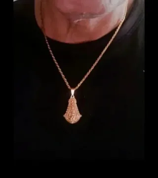 28x18mm COLGANTE VIRGEN DEL ROCIO+CADENA DE ACERO