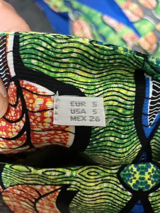 Vestido estampado verde y multicolor