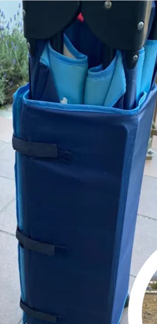 Cuna de viaje plegable azul