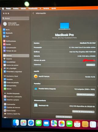 MacBook Pro 13 2017 Touch Bar i5 8GB 256GB