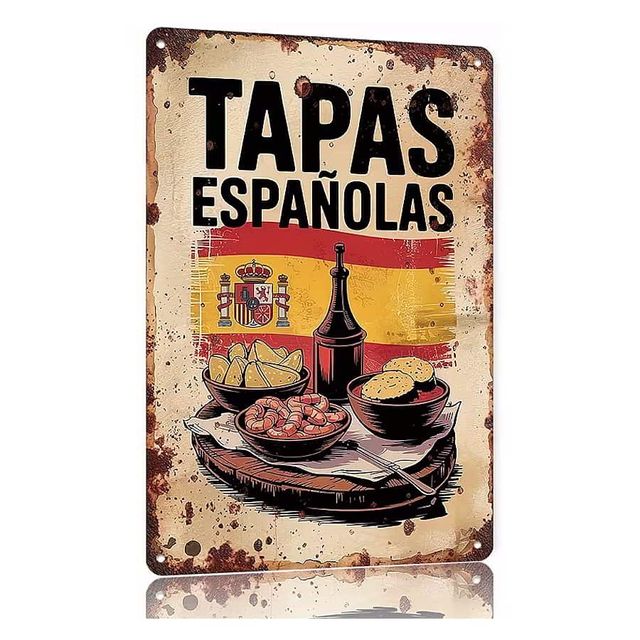 Letrero Metálico Tapas Españolas Vintage