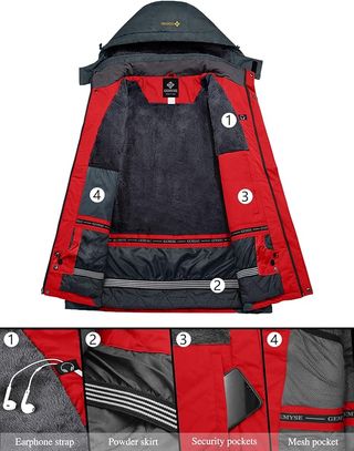 Chaqueta de Esquí Impermeable de Montaña para Hombre Abrigo de Invierno