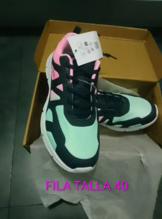 Zapatillas Fila Mujer Talla 40 Rosa y Menta
