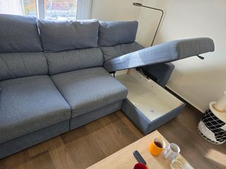 Sofá Eskilstuna chaise longue azul. Ikea