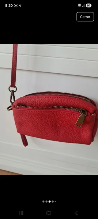 Bolso piel rojo