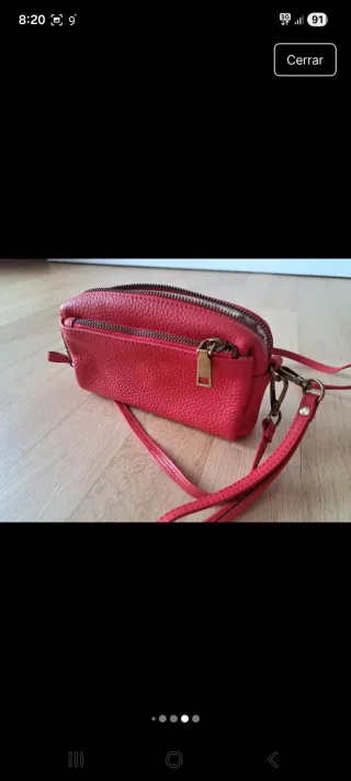 Bolso piel rojo