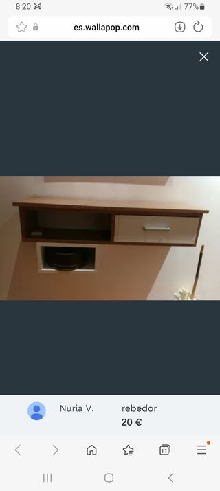 Recibidor madera y blanco con cajón