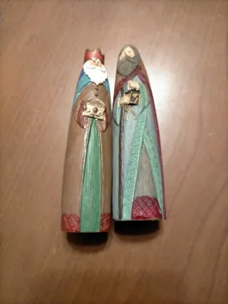 Figuras Belén Madera Reyes Magos Navidad