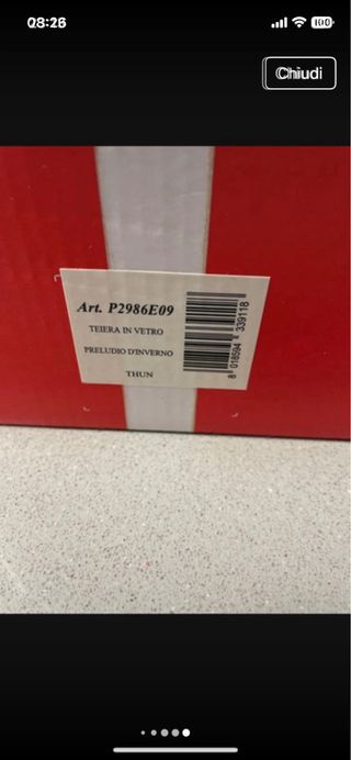 Teiera Thun Preludio d'Inverno Vetro Nuova