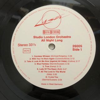 The Studio London Orchestra All Night Long LP 12"