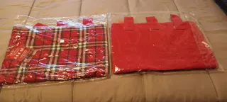 Coppia Copriforno a quadri rosso