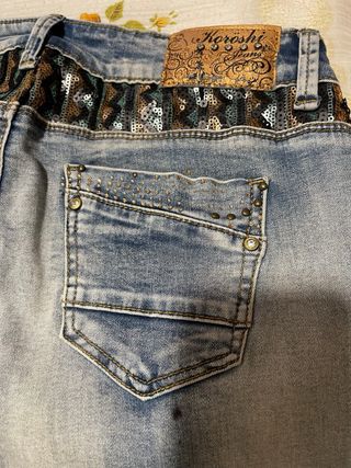 Pantalón vaquero Koroshi mujer azul