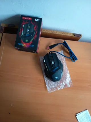 Ratón Gaming T-WOLF M1 RGB Negro/Azul