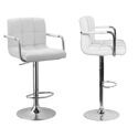 Confezione di 2 sgabelli da bar con braccioli bianchi