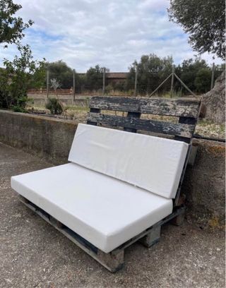 Sofá de palets blanco