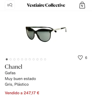 Gafas de sol Chanel negras y plateadas