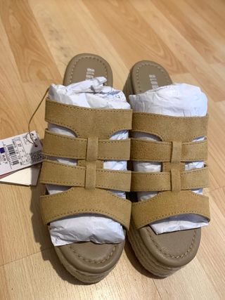 Cuñas esparto SLOWLOVE beige