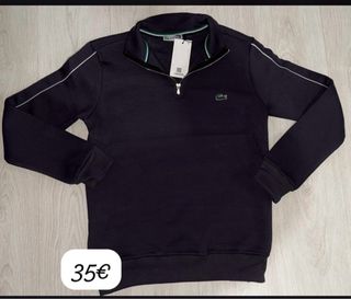 Sudadera Lacoste Negra Media Cremallera