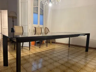 Mesa Comedor Cristal Extensible Negra