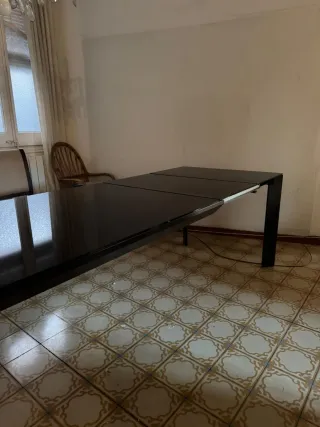 Mesa Comedor Cristal Extensible Negra