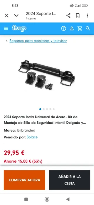 Soporte Isofix para silla de coche