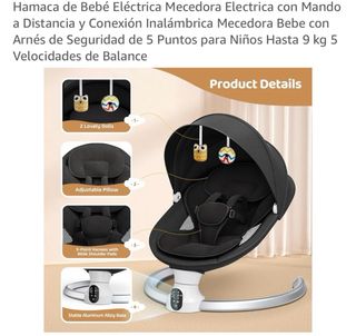 Hamaca Bebé Eléctrica Mecedora