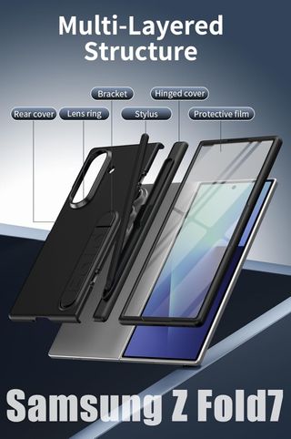 Custodia MagSafe per Samsung Z Fold 7 Blu con S Pen