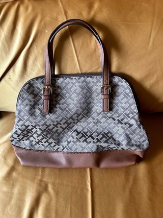 Bolso Tommy Hilfiger Marrón y Gris pequeño
