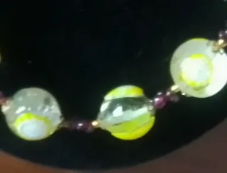 Collana granato e vetro Murano millefiori anni '60