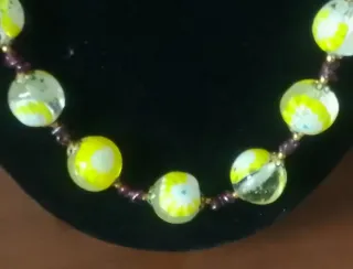 Collana granato e vetro Murano millefiori anni '60