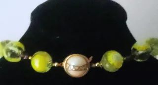 Collana granato e vetro Murano millefiori anni '60