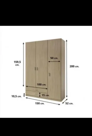 Armario blanco con cajones