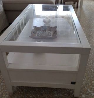 Mesa de centro Banak blanca con cristal