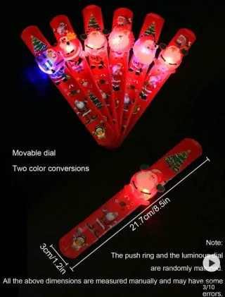 10 Pulseras Navideña con Luces LED