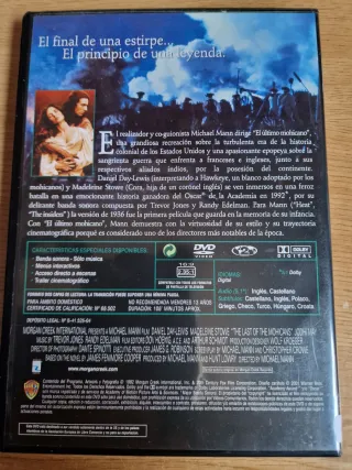 DVD El Último Mohicano (Español)