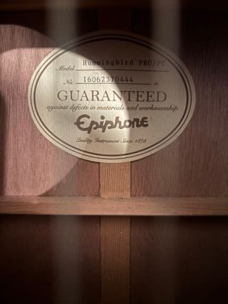 Guitarra Acústica Epiphone Hummingbird PRO/FC