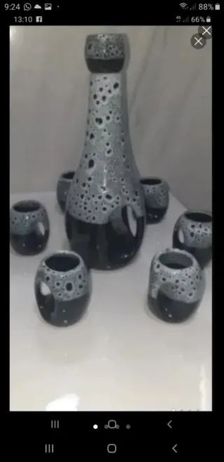 Licorera y chupitos esmaltados