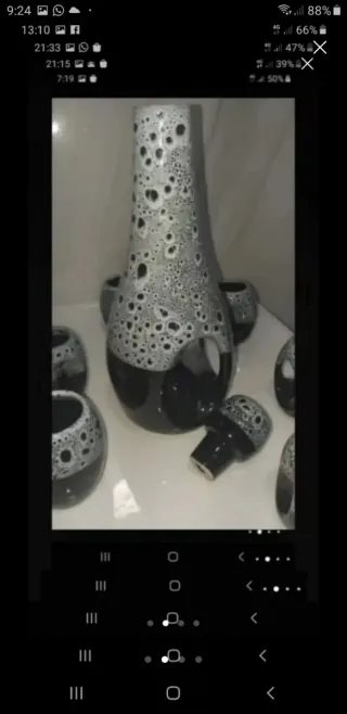 Licorera y chupitos esmaltados