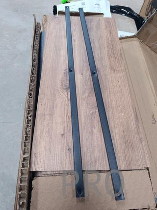 Librería de 4 niveles madera oscura con marco