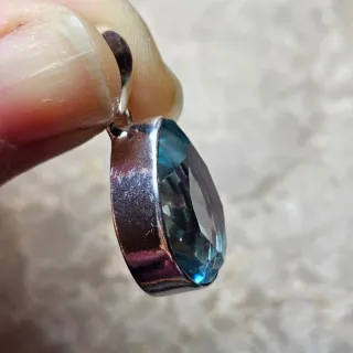 Colgante Plata 925 Topacio Azul Gota