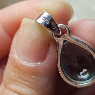 Colgante Plata 925 Topacio Azul Gota