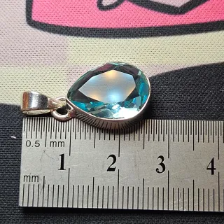 Colgante Plata 925 Topacio Azul Gota