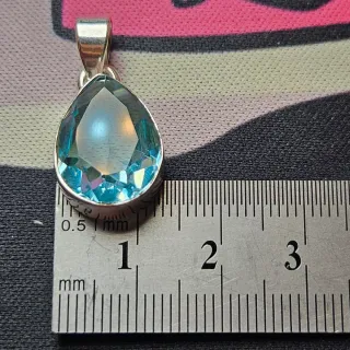 Colgante Plata 925 Topacio Azul Gota