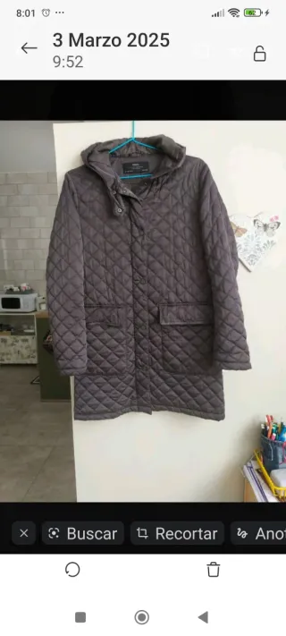 Abrigo acolchado Zara gris