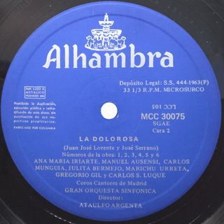 LP La Dolorosa Los Claveles Ataulfo Argenta