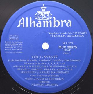 LP La Dolorosa Los Claveles Ataulfo Argenta