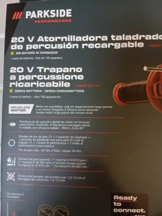 Parkside 20V Taladro Percutor con batería