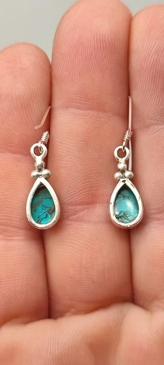 Pendientes Plata y Turquesa.