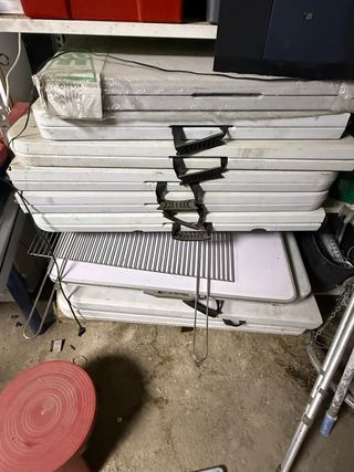 Lote mesas plegables blancas
